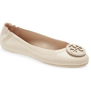 SOLD: Tory Burch Minnie Travel Ballet Flat, white